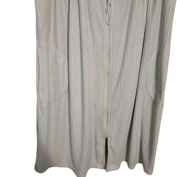 Collette By Miss Elaine Light Green Terry Cloth Front Zip Up Midi Robe,  S - Picture 4 of 11